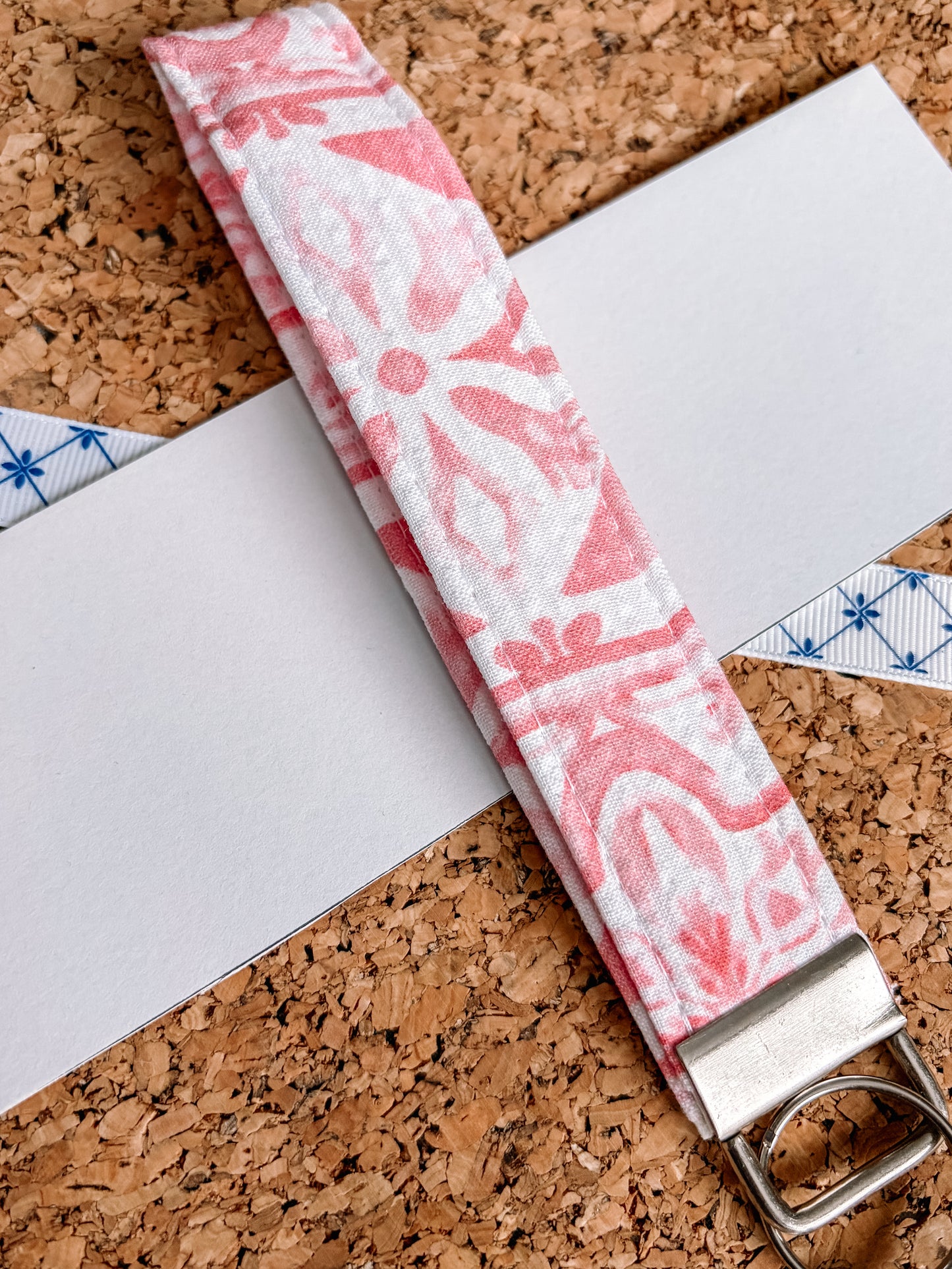 Pink Tile Wristlet Keychain