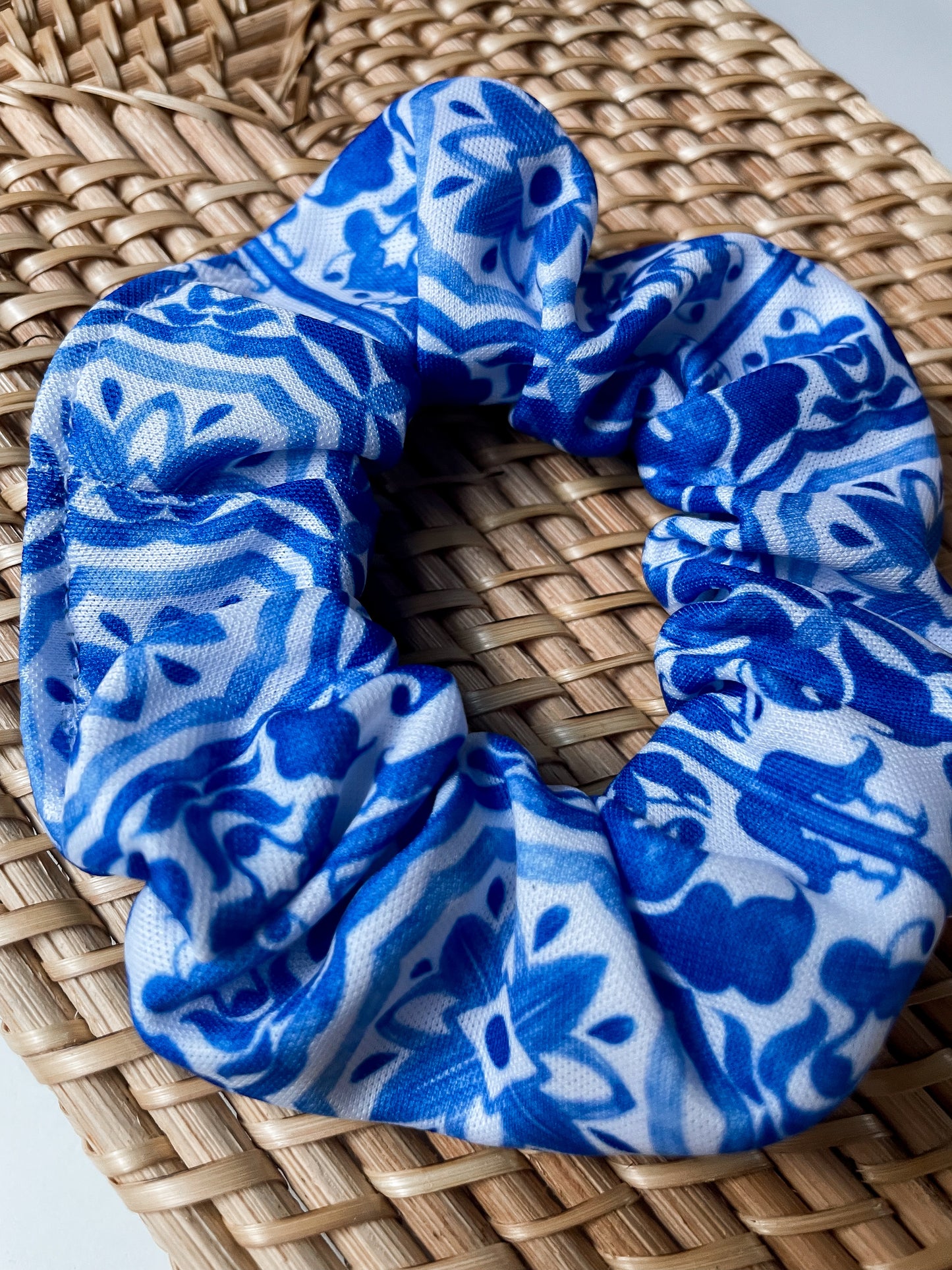 Classic Azulejo (Portuguese Tile) Scrunchie