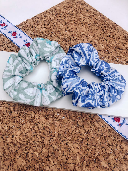 Azulejo (Portuguese Tile) Cotton Scrunchies